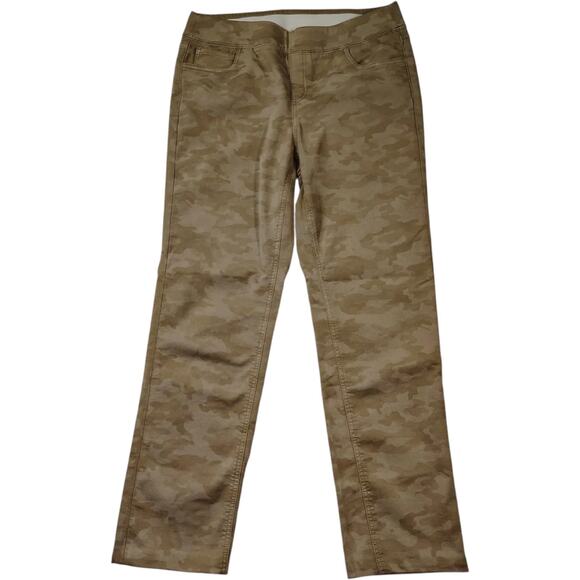 Denim & Co. Pants - Denim & Co. Women's Brown Camo Comfy Knit Straight Leg Pull-On Jean Size M